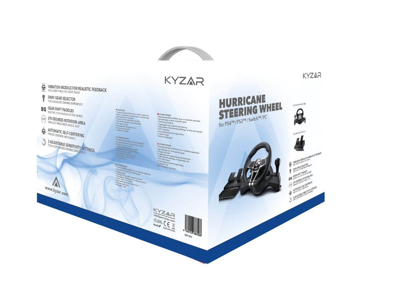Kyzar PlayStation Steering Wheel - Wired Steering wheel & Pedal set - Sony PlayStation 4