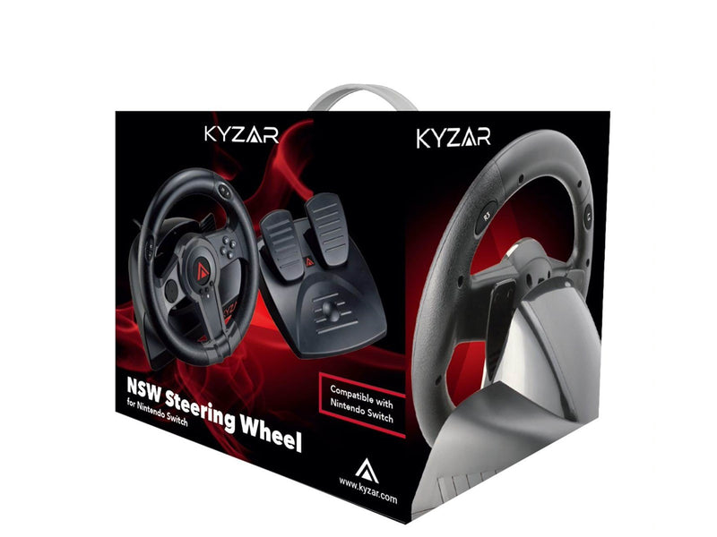 Kyzar Switch Racing Wheel - Wired Steering wheel & Pedal set - Nintendo Switch