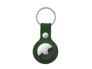 CRONG Leather Case with Key Ring – Protective leather case with key ring for Apple AirTag 1/2 - green
