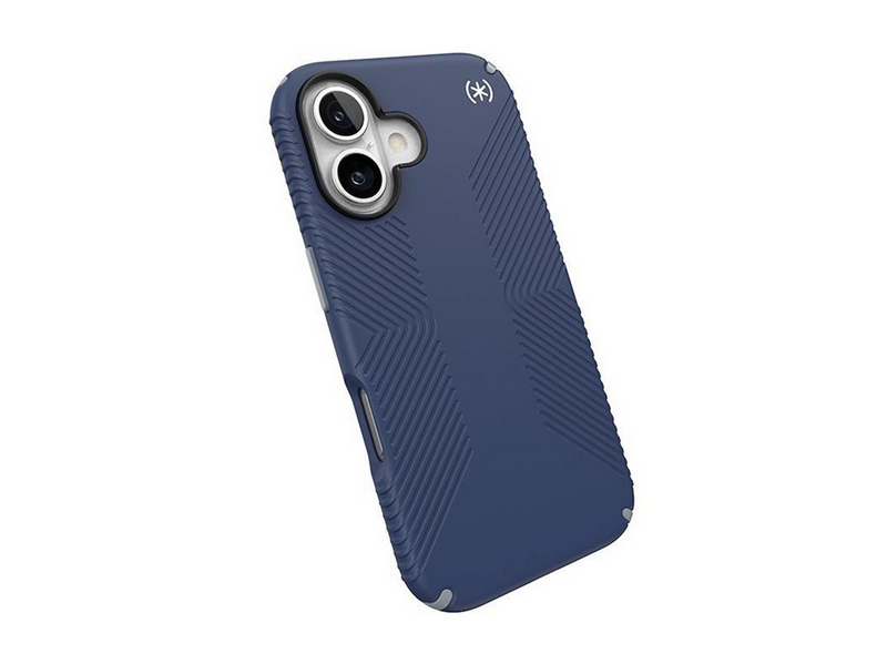 Speck Presidio2 Grip - iPhone 16 Case - Coastal Blue / Dust Gray / White