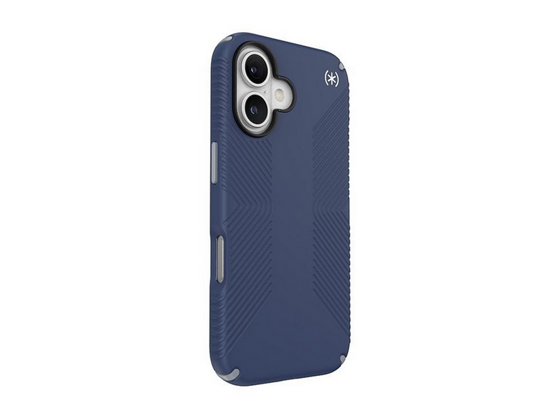 Speck Presidio2 Grip - iPhone 16 Case - Coastal Blue / Dust Gray / White