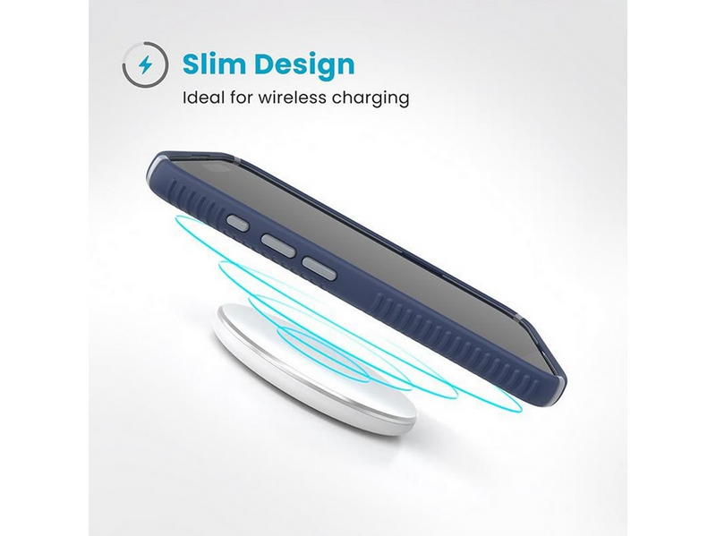 Speck Presidio2 Grip - iPhone 16 Case - Coastal Blue / Dust Gray / White