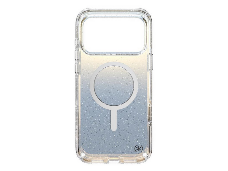 Speck Presidio Lux MagSafe - iPhone 17 Pro Max Case - Hyper Mirror Glitter / Silver Metallic
