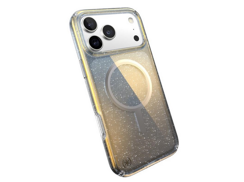 Speck Presidio Lux MagSafe - iPhone 17 Pro Max Case - Hyper Mirror Glitter / Silver Metallic