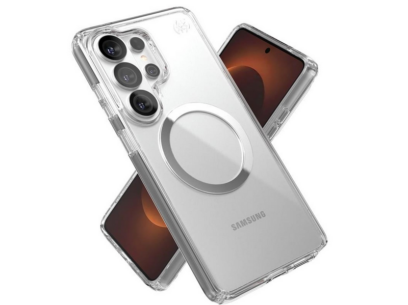 Speck Presidio Perfect-Clear Magnet - Samsung Galaxy S26 Ultra MagSafe Case - Clear/Clear/Silver