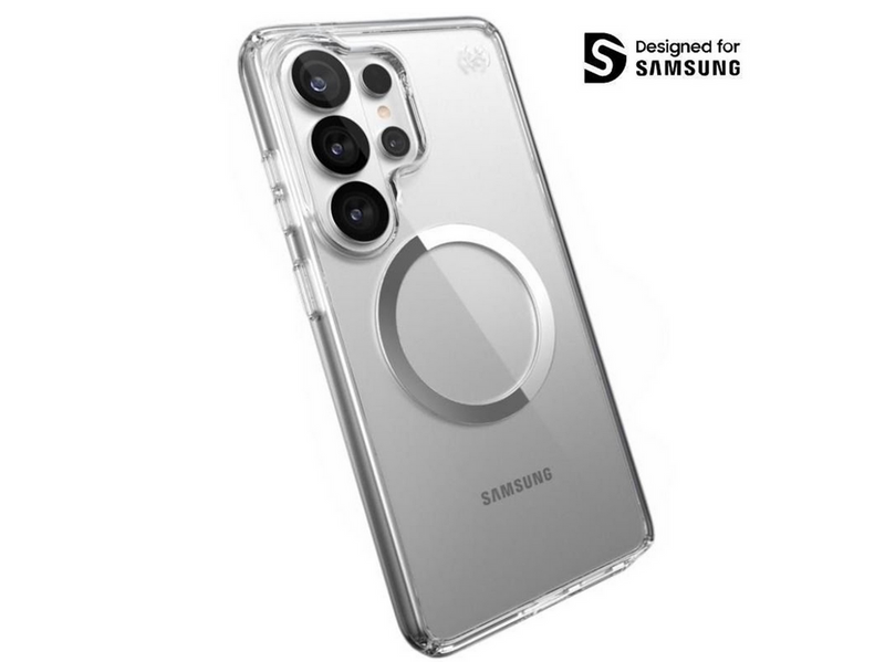 Speck Presidio Perfect-Clear Magnet - Samsung Galaxy S26 Ultra MagSafe Case - Clear/Clear/Silver