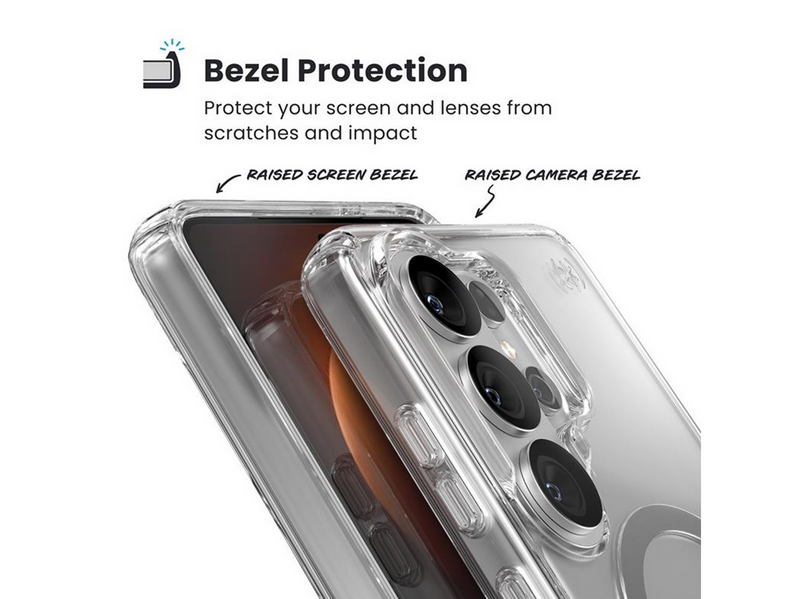 Speck Presidio Perfect-Clear Magnet - Samsung Galaxy S26 Ultra MagSafe Case - Clear/Clear/Silver