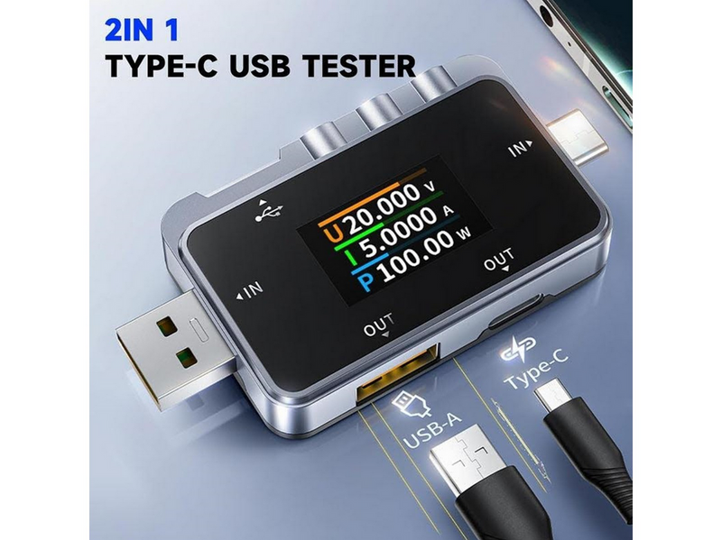 FNIRSI FNAC-28 USB-C USB-A 2-in-1 USB Tester