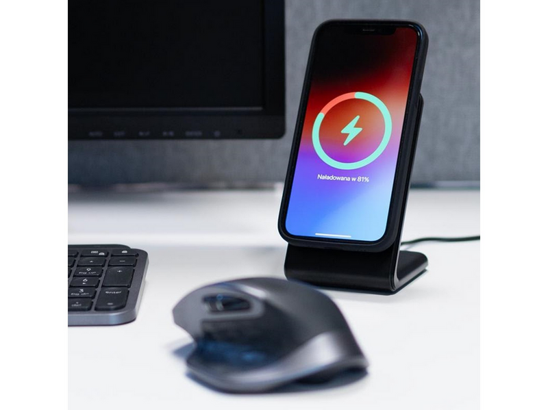 CRONG MagSpot Pivot Stand - 3-in-1 Wireless Charger with MagSafe for iPhone Apple Watch and AirPods - Black