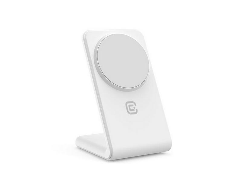 CRONG MagSpot Stand - 2-in-1 Wireless Charger with MagSafe for iPhone and AirPods - White