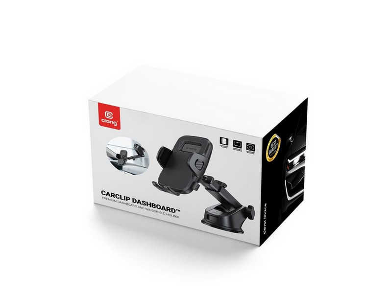 CRONG Carclip Car Holder for Dashboard and Windshield - Black