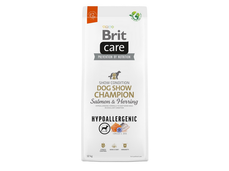 Brit Care Hypoallergenic Adult Dog Show Champion Salmon & Herring - dry dog food - 12 kg