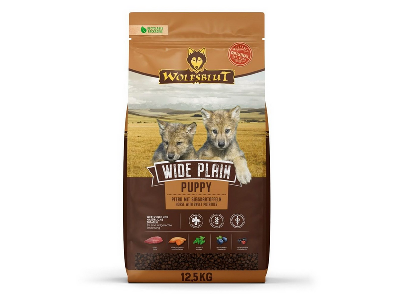Wolfsblut Wide Plain Puppy Horse with sweet potatoes - dry dog food - 12.5kg