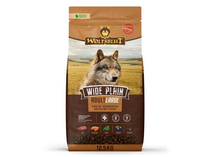 Wolfsblut Wide Plain Large Breed Horse with sweet potatoes - dry dog food - 12.5kg