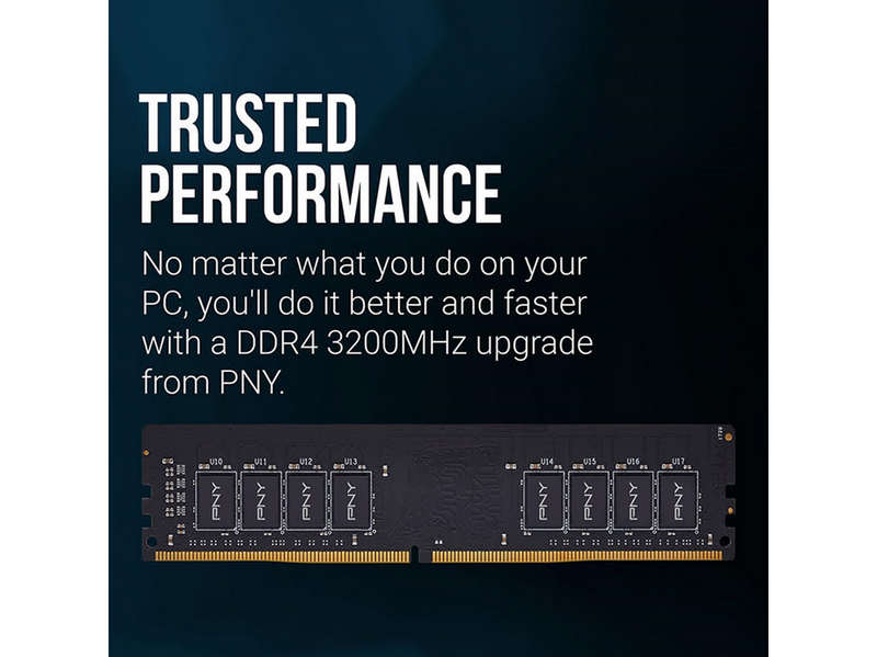 PNY Performance DDR4-3200 - 8GB - CL22 - Single Channel (1 pcs) - Schwarz