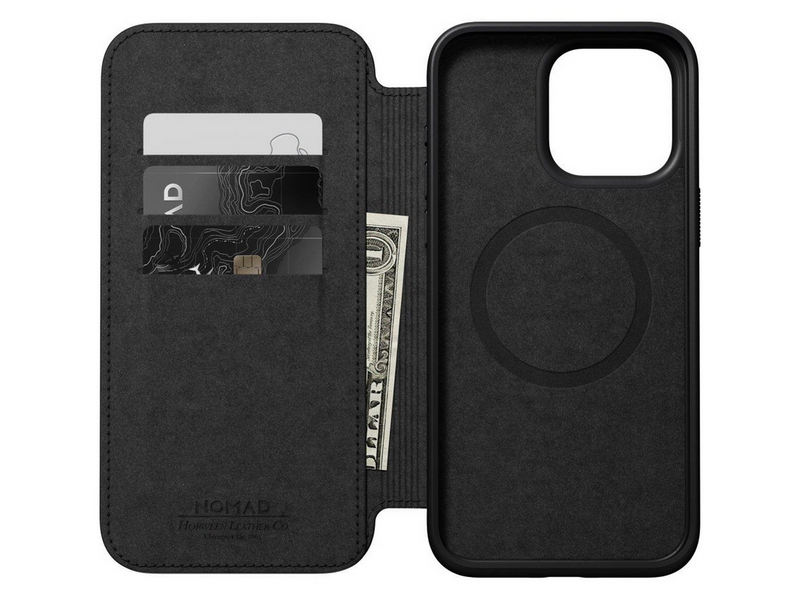 Nomad Modern Leather Folio - iPhone 15 Pro Max | Black | Horween