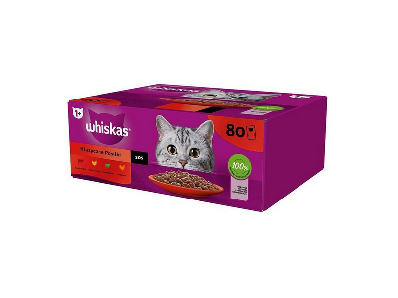Whiskas Classic Poultry, Lamb, Beef, Chicken in Sauce - wet cat food - 80x85g
