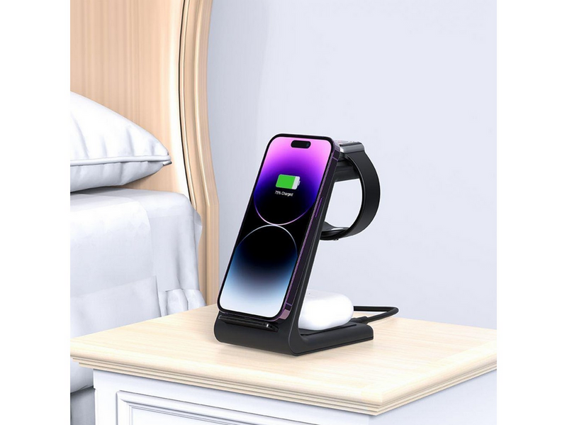 Tech-Protect QI15W-A36 3in1 Charging Station for Apple - Black