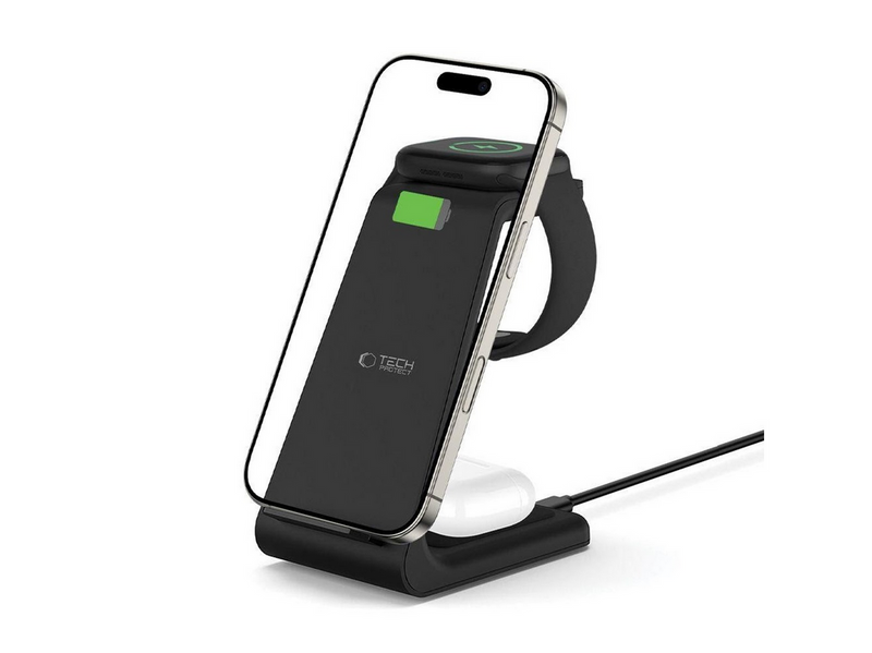 Tech-Protect QI15W-A36 3in1 Charging Station for Apple - Black