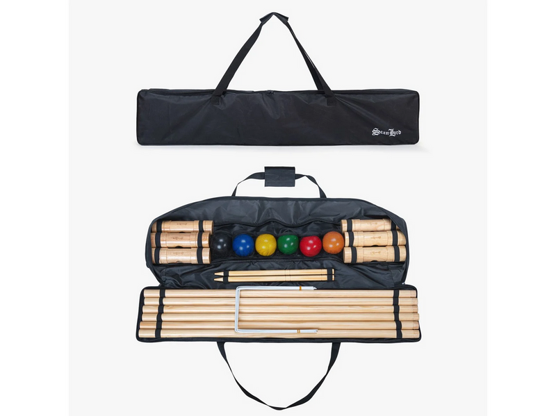 Stanlord Krocket Pro mit robuster Oxford-Aufbewahrungstasche.