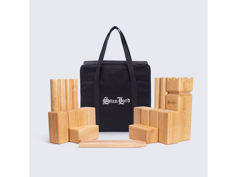Stanlord Kongespil Pro mit robuster Canvas-Aufbewahrungstasche.