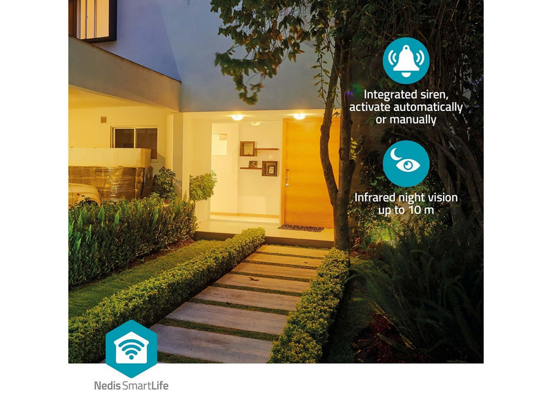 Nedis SmartLife Outdoor Camera, Wi-Fi, 3MP, White
