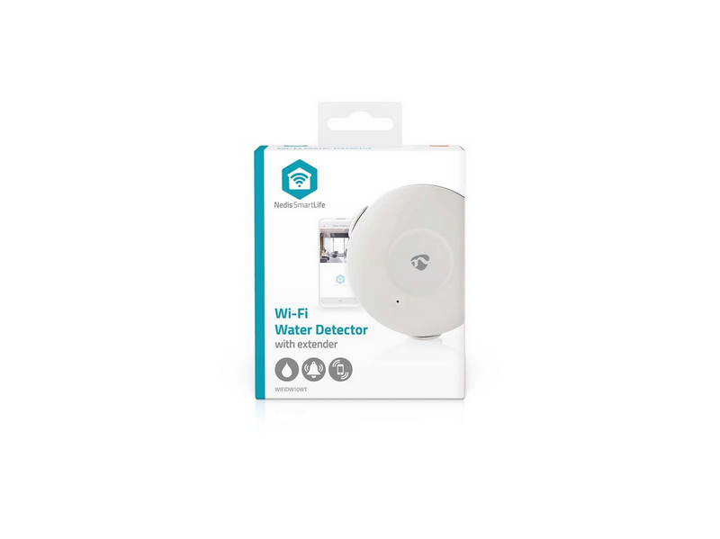 Nedis SmartLife Water Detector, Wi-Fi, Battery, White