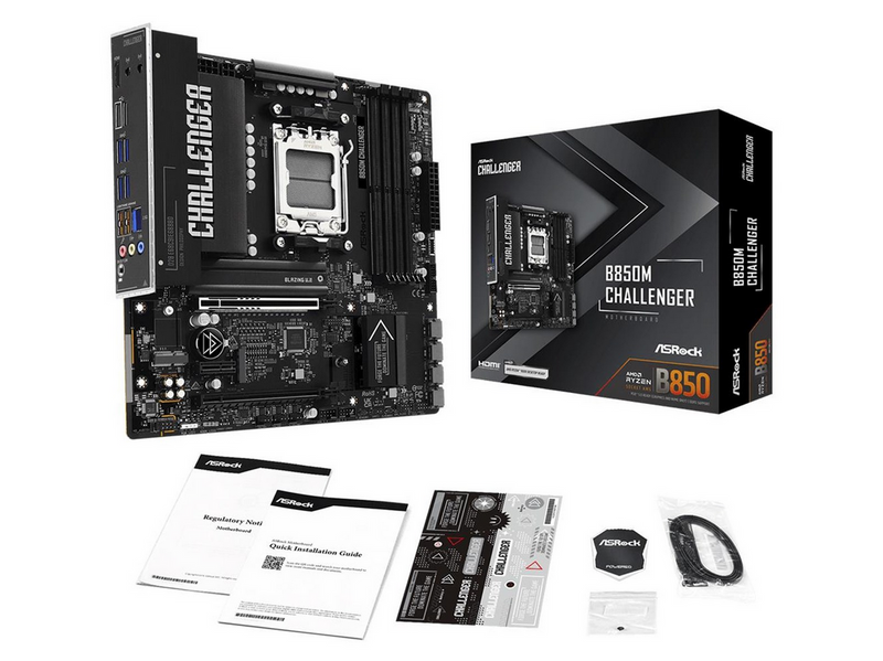 ASRock B850M Challenger Mainboard - AMD B850 - AMD AM5 - DDR5 RAM - Micro-ATX