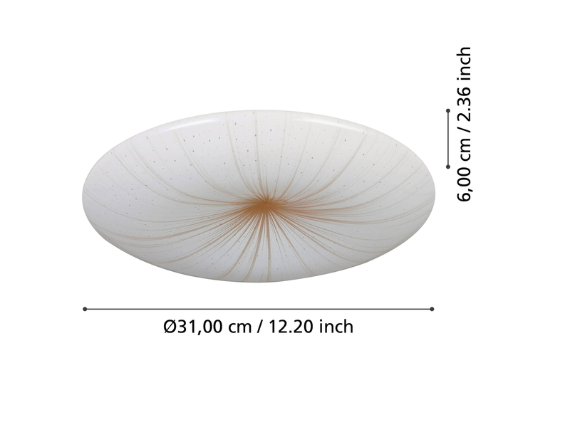 EGLO NIEVES plafond Ø31 cm 10W LED 1100 lm white/gold