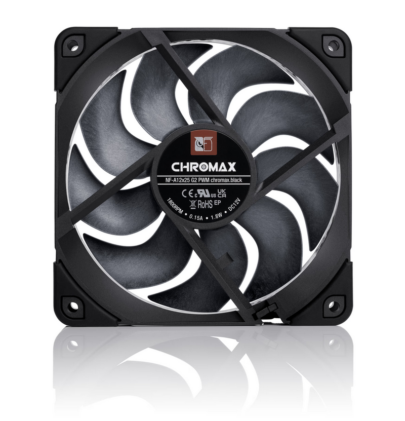 Noctua NF-A12x25 G2 PWM chromax.black - Gehäuselüfter - 120mm - Schwarz