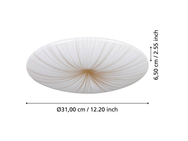 EGLO NIEVES plafond Ø41 cm 19.5W LED 2300 lm white/gold