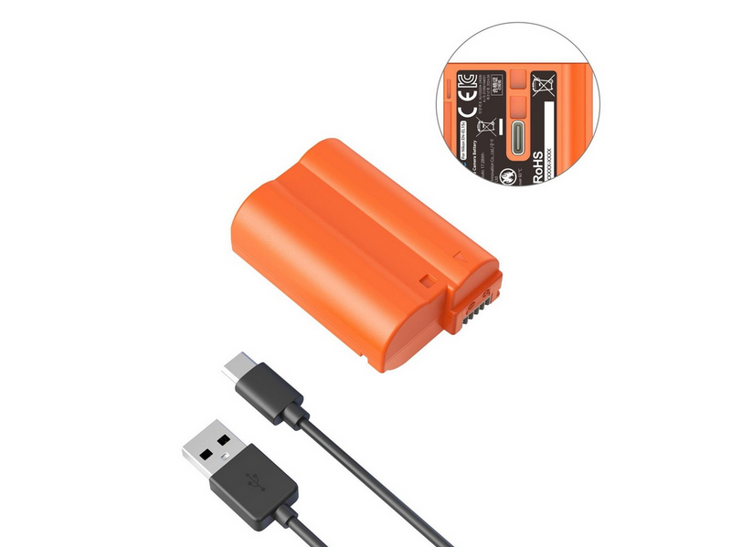 SmallRig 4966 EN-EL15c USB-C Rechargeable Camera Battery Orange