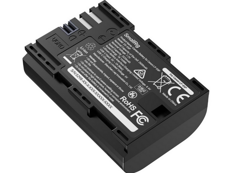 SmallRig 5298 USB-C Camera Battery with Power Display for Canon LP-E6P