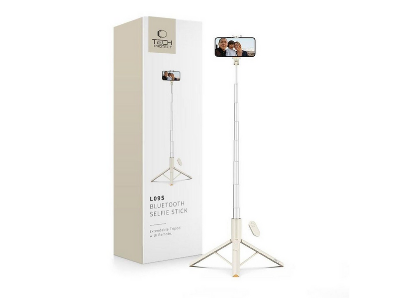 Tech-Protect Selfie Stick L09S with Tripod - Beige