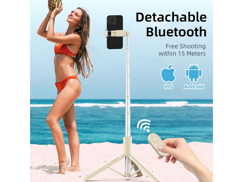 Tech-Protect Selfie Stick L09S with Tripod - Beige