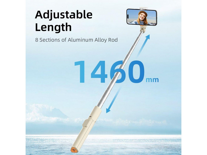 Tech-Protect Selfie Stick L09S with Tripod - Beige