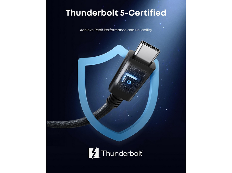 Anker Prime USB-C to USB-C Cable Thunderbolt 5 Cable - 0.5m - Black