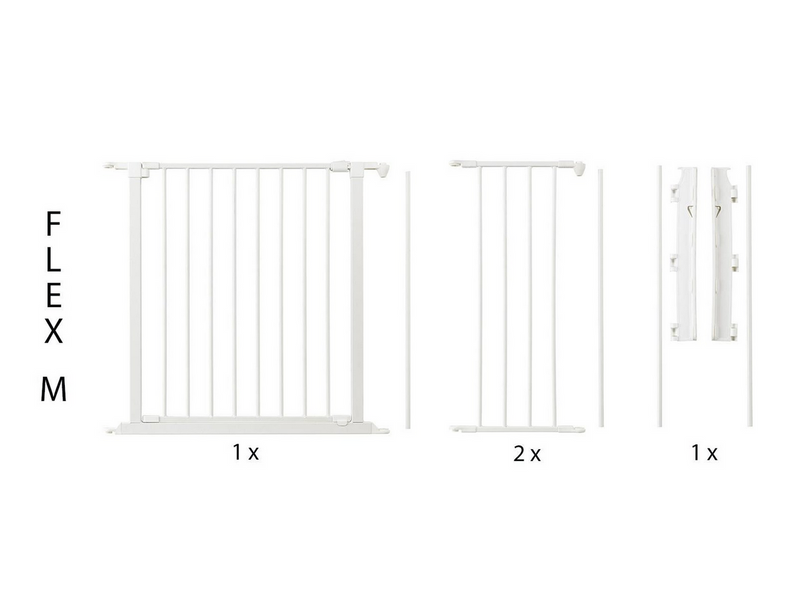 BabyDan Flex M sikkerhedsgitter hvid 90-146 cm