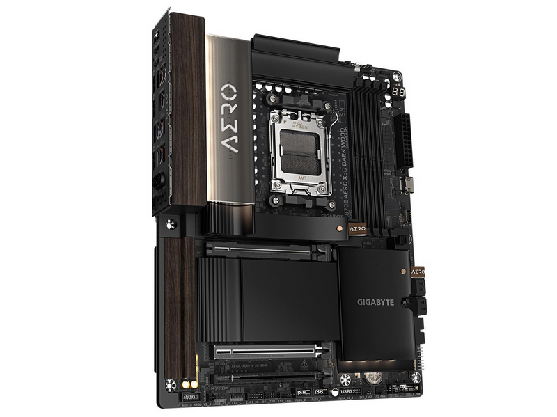 GIGABYTE X870E AERO X3D DARK WOOD Mainboard - AMD X870E - AMD AM5 - DDR5 RAM - ATX