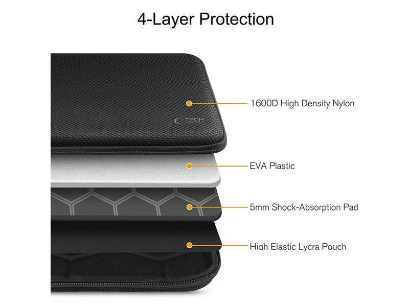 Tech-Protect Hardpouch Case for 15-16 Laptop - Black