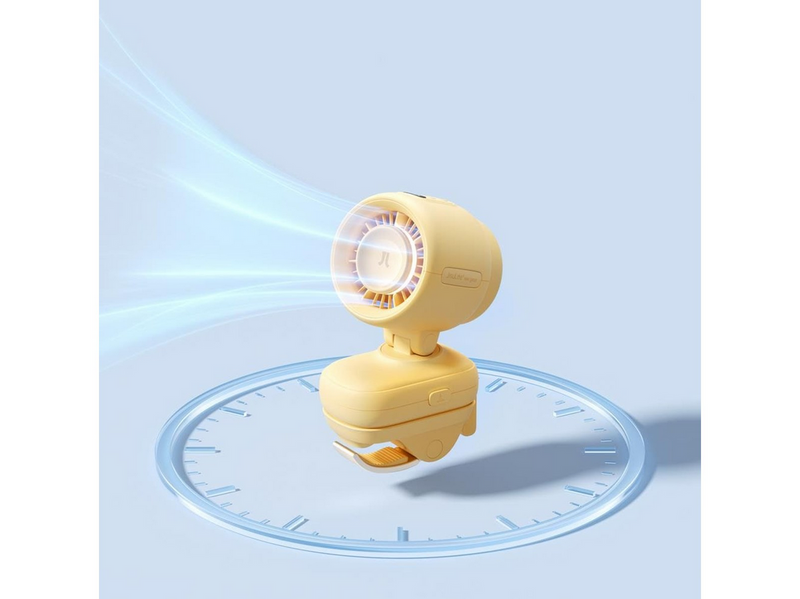 Jisulife Stroller Fan 4 5000mAh Mini Fan for Stroller with Metal Clip - Yellow - 5000 mAh
