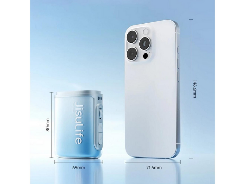 Jisulife Neck Fan 5 4500mAh Mini Fan with Lanyard - Blue - 4500 mAh