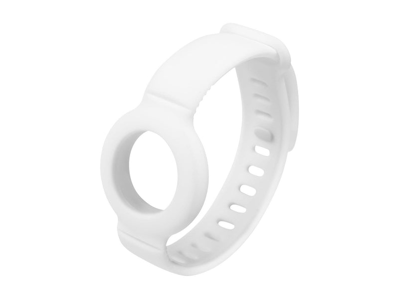 Deltaco Apple AirTag silicone wristband white