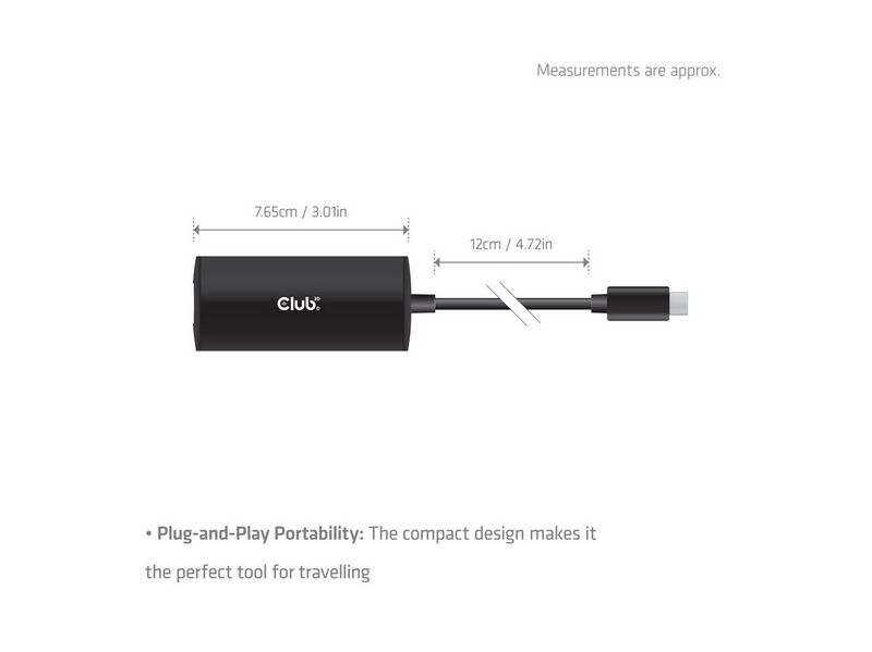 Club 3D CAC-2531 USB‑C to RJ45 10G Ethernet Adapter M/F