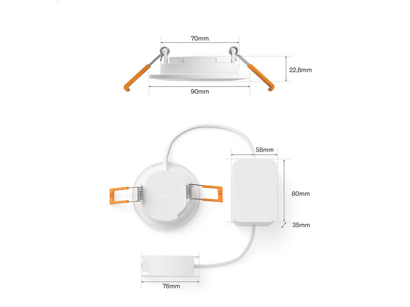 Philips Hue Slim recessed spotlight 90 mm White - 3-pack