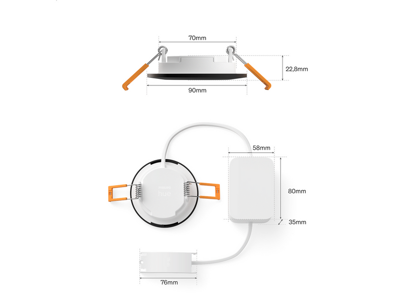 Philips Hue Slim recessed spotlight 90 mm Black - 3-pack