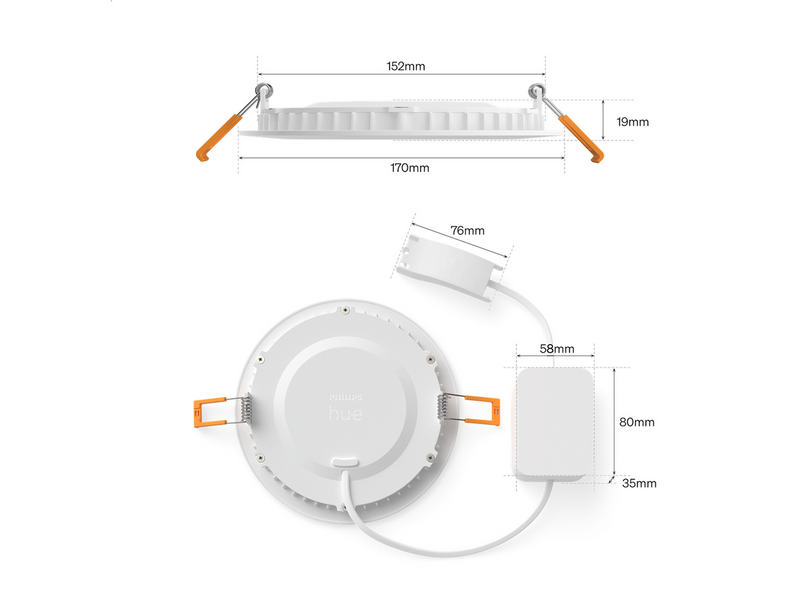 Philips Hue Slim recessed spotlight 117 mm White