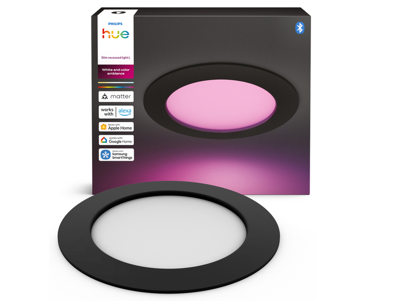 Philips Hue Slim recessed spotlight 117 mm Black