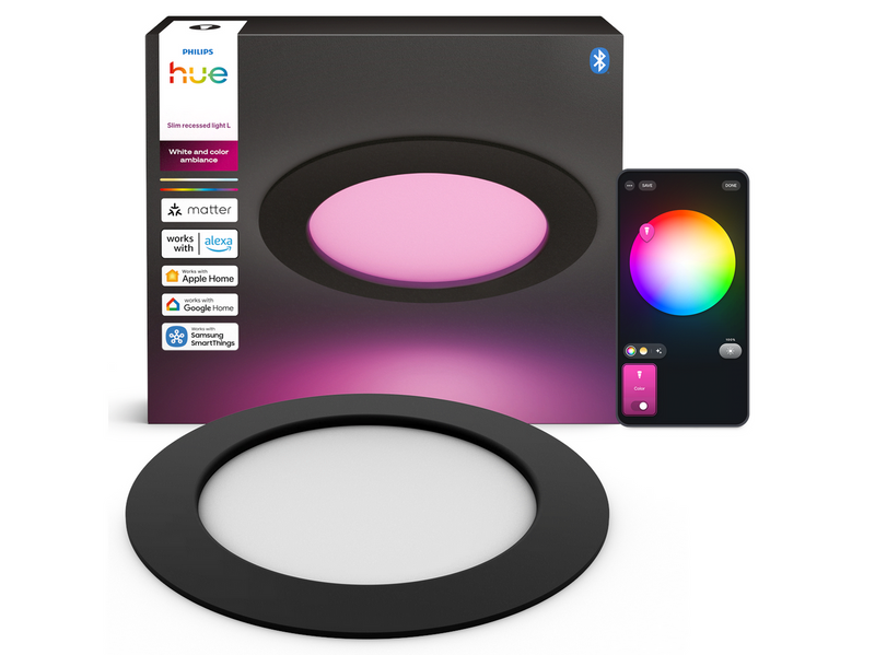 Philips Hue Slim recessed spotlight 117 mm Black