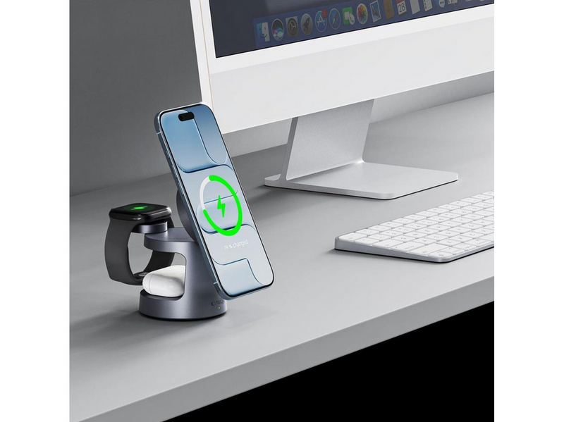 Tech-Protect Wireless charger QI2.2-25W-A48 3in1 magnetic - navy blue